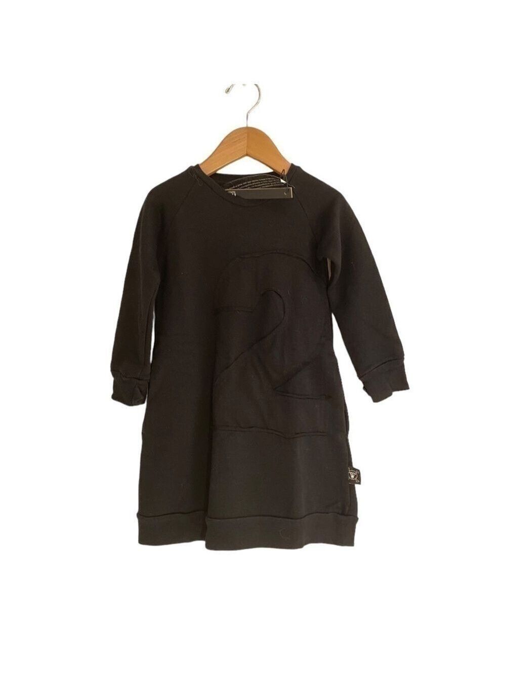 NUNUNU “2” patch sweater dress (sizes 18-24m & 2-3)